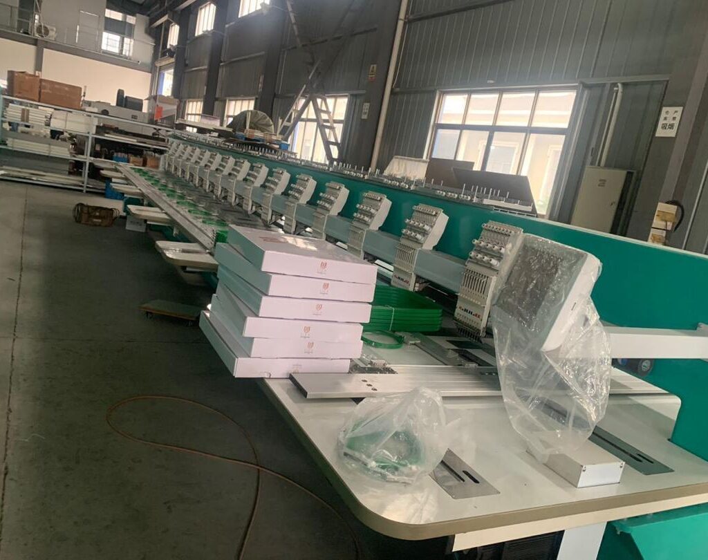 Multi Head Embroidery Machine Installation - Julee embroidery machine India